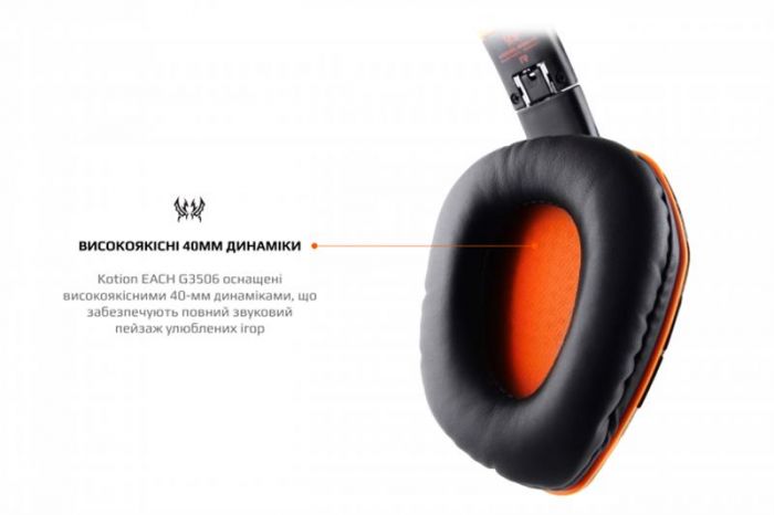 Bluetooth-гарнітура Kotion EACH B3506 Black/Orange (ktb3506bt)