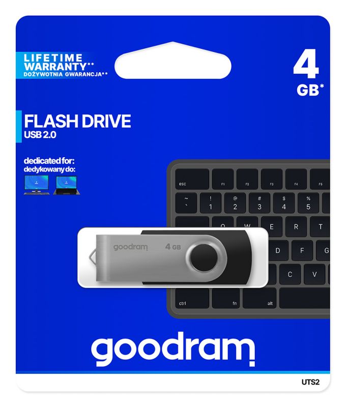 Флеш-накопичувач USB  4GB GOODRAM UTS2 (Twister) Black (UTS2-0040K0R11)