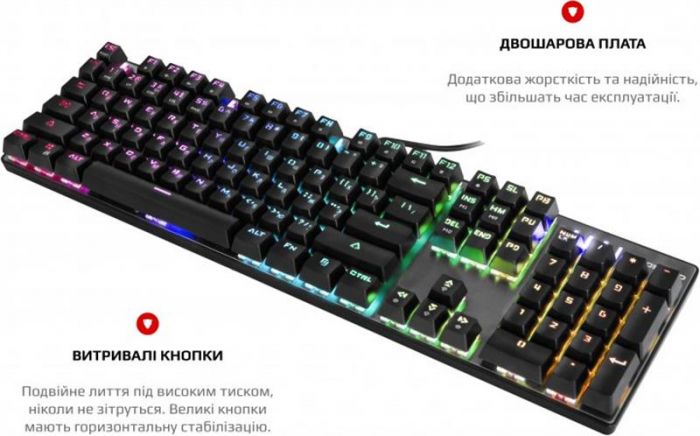 Клавіатура Motospeed CK104 Outemu Red RGB (mtck104cmr) Silver USB