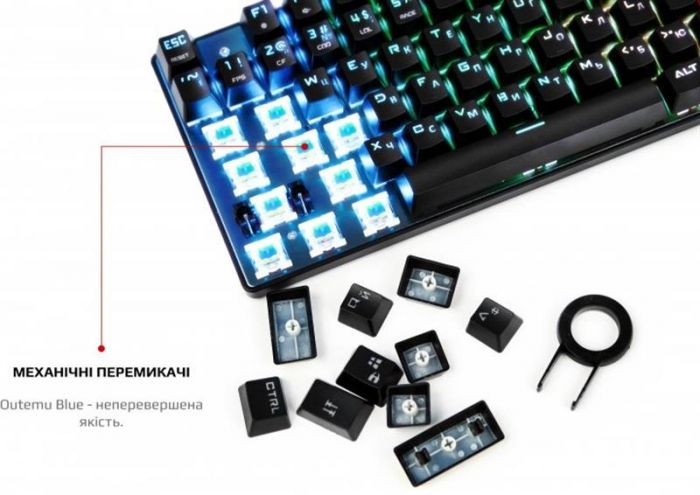 Клавіатура Motospeed CK104 Outemu Blue RGB Silver (mtck104cmb) 