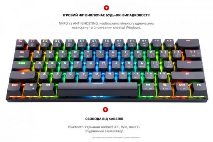 Клавіатура бездротова Motospeed CK62 Outemu Blue Black (mtck62bmb)
