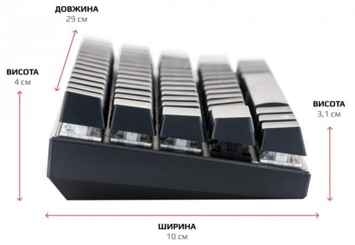 Клавіатура бездротова Motospeed CK62 Outemu Red Black (mtck62bmr)