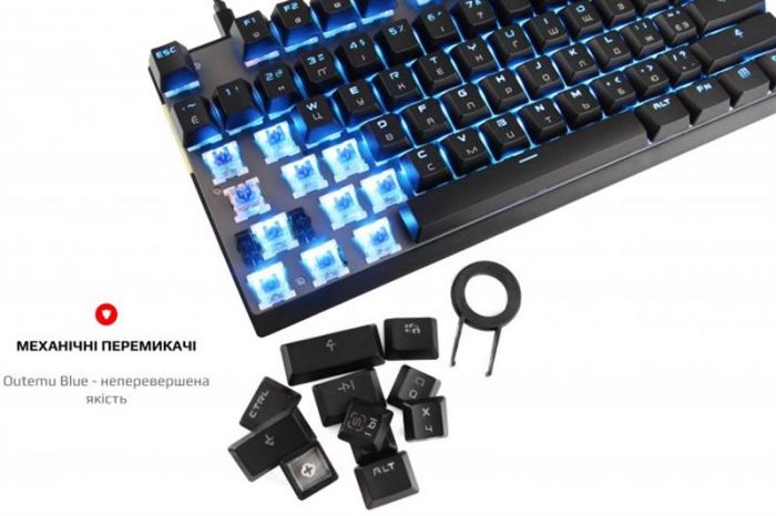 Клавіатура бездротова Motospeed GK82 Outemu Blue Ukr (mtgk82bmb) Black USB