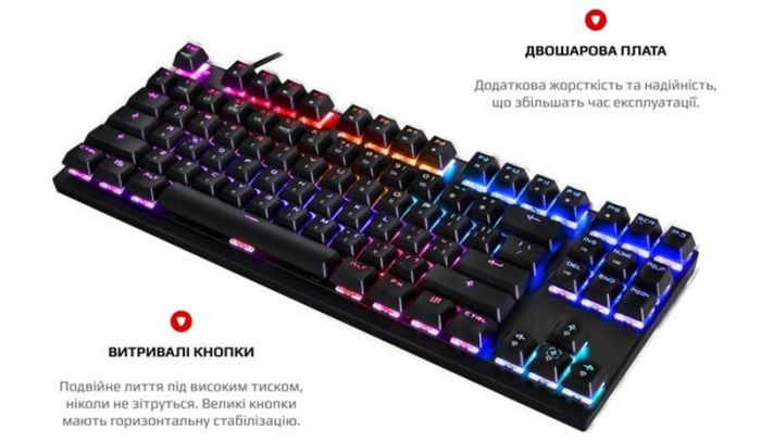 Клавіатура Motospeed K82 Outemu Blue Ukr (mtk82mb) Black USB