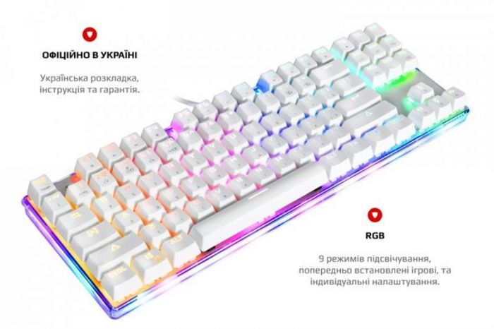 Клавіатура Motospeed K87S Outemu Blue (mtk87smb) White USB