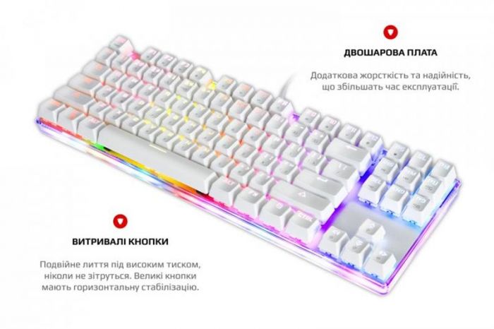 Клавіатура Motospeed K87S Outemu Blue (mtk87smb) White USB