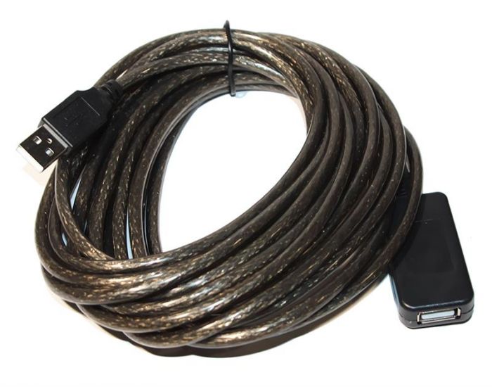 Подовжувач Voltronic USB(AM)-USB(AF) з чіпом 5м Black (YT-AECWC AM/AF-5.0m/07368)