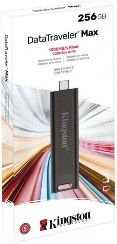 Флеш-накопичувач USB3.2 256GB Type-C Kingston DataTraveler Max Black (DTMAX/256GB)