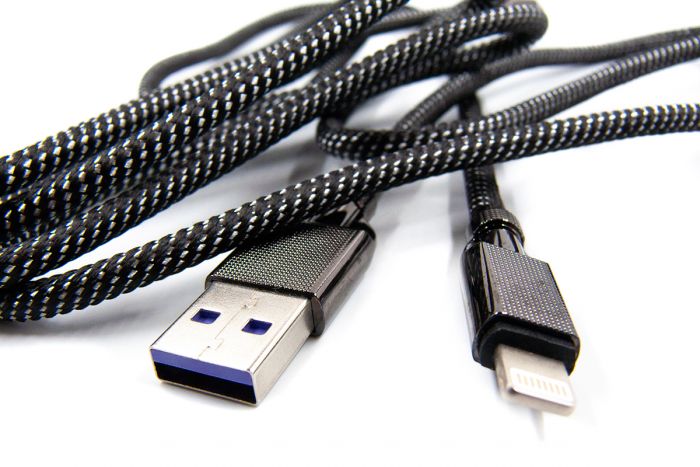 Кабель Dengos USB-Lightning 4A 1м Black (NTK-L-KPR-USB3-BLACK)