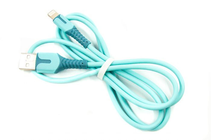 Кабель Dengos USB - Lightning (M/M), 1 м, Blue (PLS-L-IND-SOFT-BLUE)