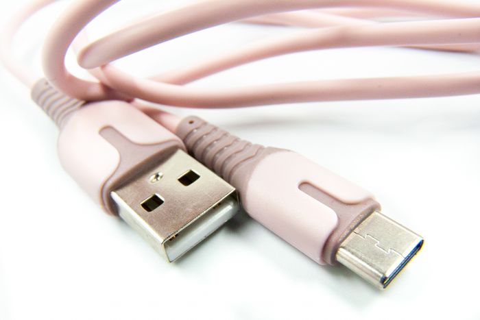 Кабель Dengos USB-USB Type-C 1м Rose (PLS-TC-IND-SOFT-ROSE)
