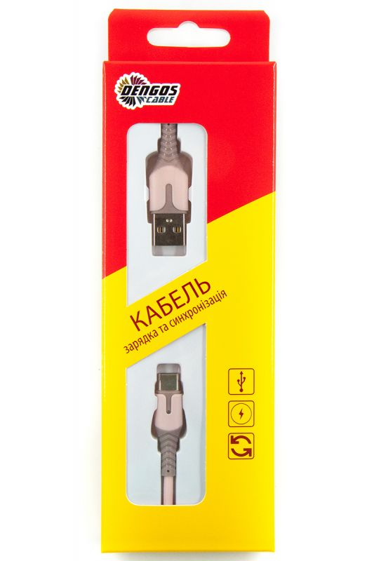 Кабель Dengos USB-USB Type-C 1м Rose (PLS-TC-IND-SOFT-ROSE)