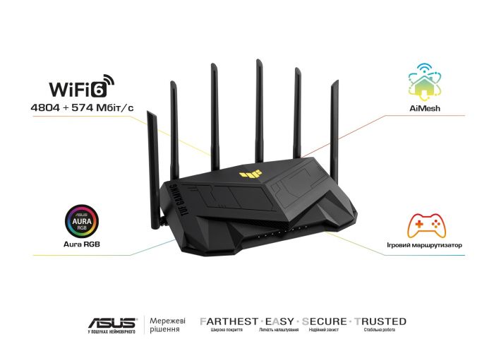 Бездротовий маршрутизатор Asus TUF Gaming AX5400 (TUF-AX5400)