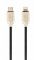 Кабель Cablexpert USB Type-C - Lightning (M/M), 1 м, чорний/золотистий (CC-USB2PD18-CM8PM-1M)