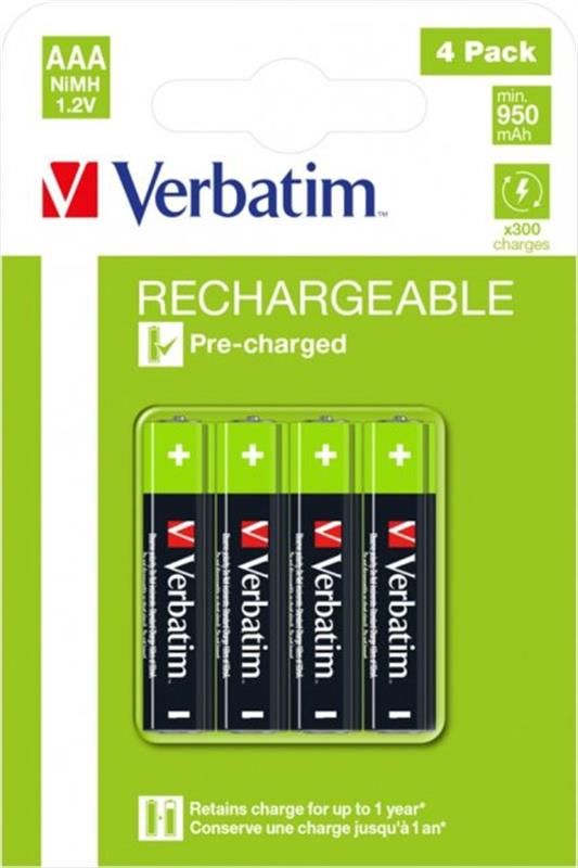 Акумулятори Verbatim AAA/HR03 NI-MH 950 mAh BL 4шт