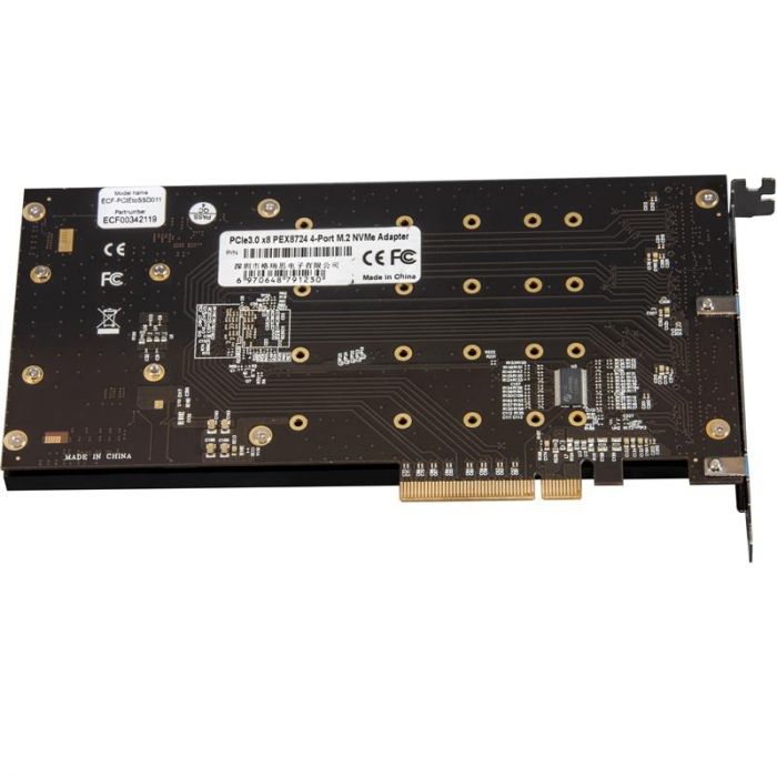 Плата розширення Frime (ECF-PCIEtoSSD011) PCI-E-4хM.2, PLX8724