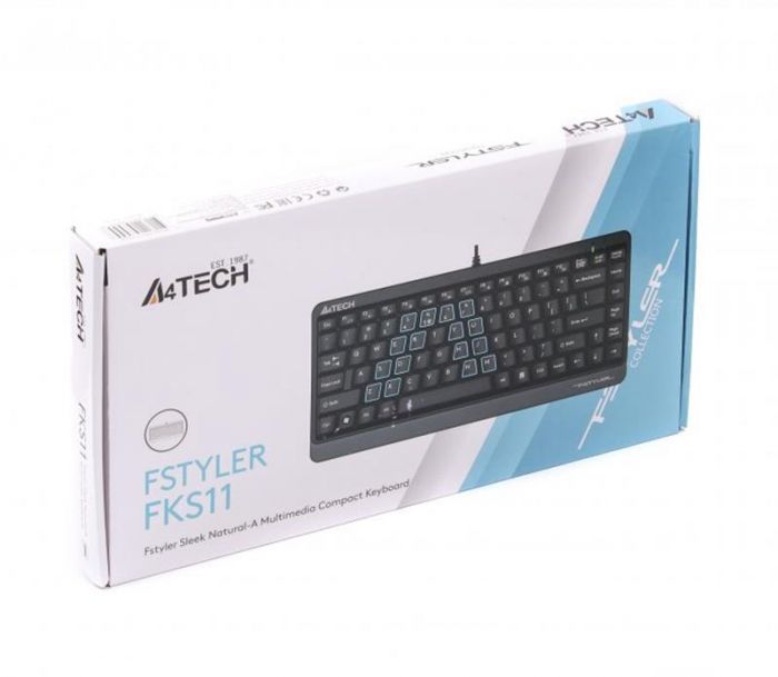 Клавіатура A4Tech Fstyler FKS11 Ukr Grey USB