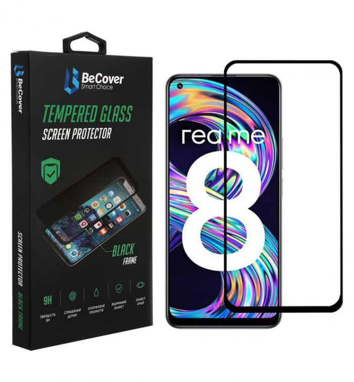 Захисне скло BeCover для Realme 8/8 Pro Black (706684)