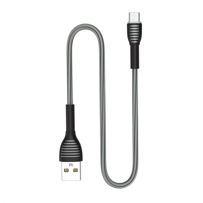 Кабель ColorWay USB - micro USB (M/M), Braided Cloth, 3 А, 1 м, Gray (CW-CBUM041-GR)