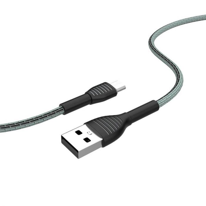 Кабель ColorWay USB - micro USB (M/M), Braided Cloth, 3 А, 1 м, Gray (CW-CBUM041-GR)