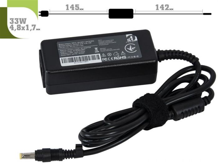 Блок живлення 1StCharger для ноутбука Asus 9.5V 33W 3.5A 4.8х1.7мм + каб.живл. (AC1STAS33WD1)