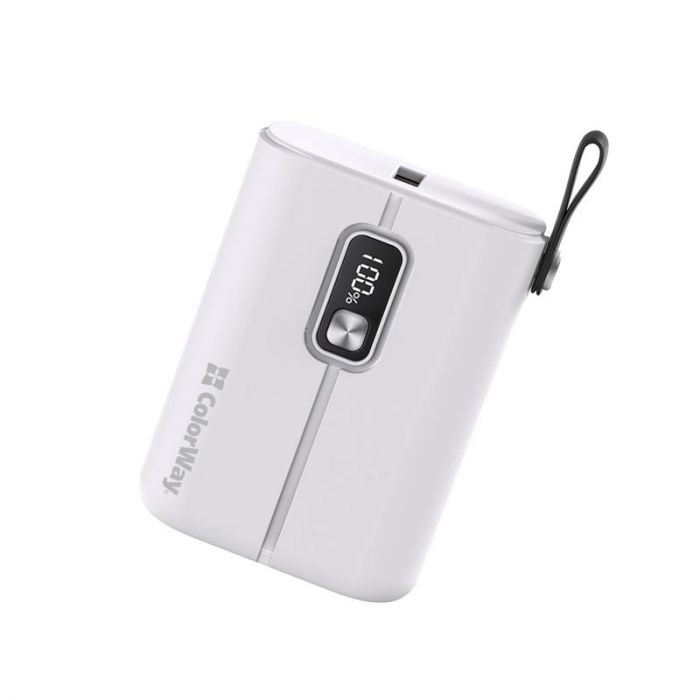 Універсальна мобільна батарея ColorWay Full Power 10000mAh White (CW-PB100LPK2WT-PDD)