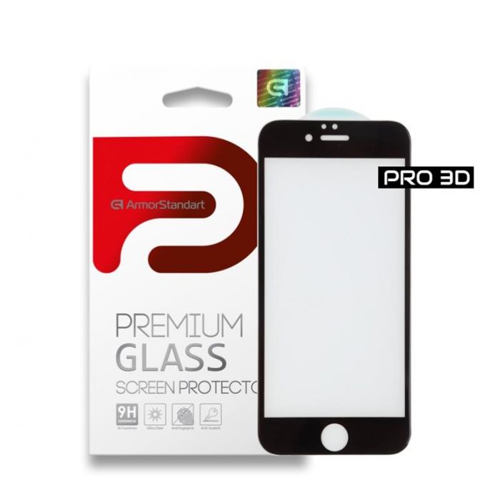 Захисне скло Armorstandart Pro для Apple iPhone 6S Black, 0.33mm, 3D (ARM55368-GP3D-BK)