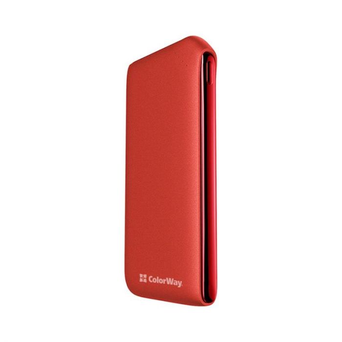 Універсальна мобільна батарея ColorWay Soft Touch 10000mAh Red (CW-PB100LPE3RD-PD)