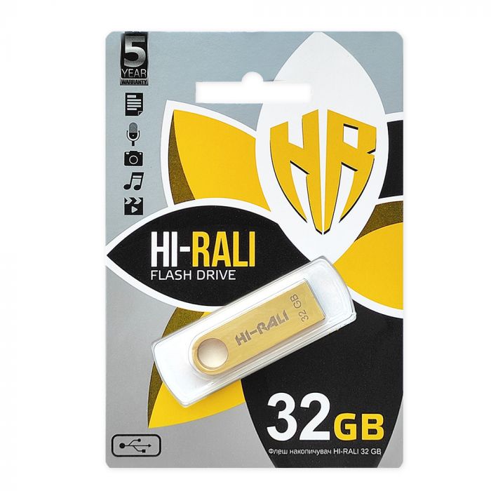 Флеш-накопичувач USB 32GB Hi-Rali Shuttle Series Gold (HI-32GBSHGD)