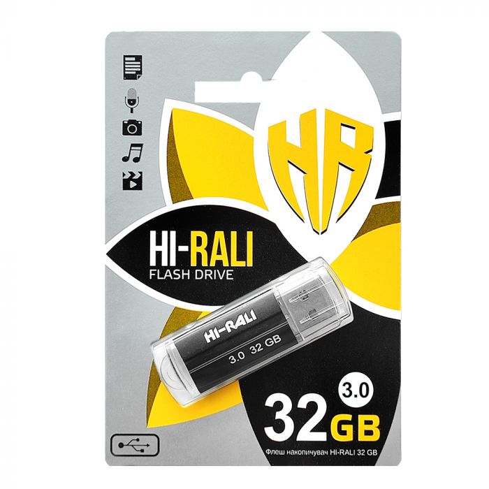 Флеш-накопичувач USB3.0 32GB Hi-Rali Corsair Series Black (HI-32GB3CORBK)