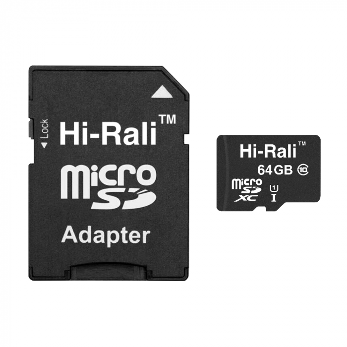 Карта пам`ятi MicroSDXC 64GB Class 10 Hi-Rali + SD-adapter (HI-64GBSDCL10-01)