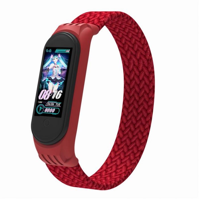 Ремінець Armorstandart Braided Solo Loop для Xiaomi Mi Band 6/5/4 Red size M (ARM58768)