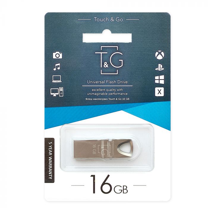 Флеш-накопичувач USB 16GB T&G 117 Metal Series Silver (TG117SL-16G)