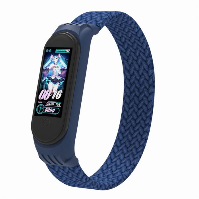 Ремінець Armorstandart Braided Solo Loop для Xiaomi Mi Band 6/5/4 Blue size L (ARM58758)