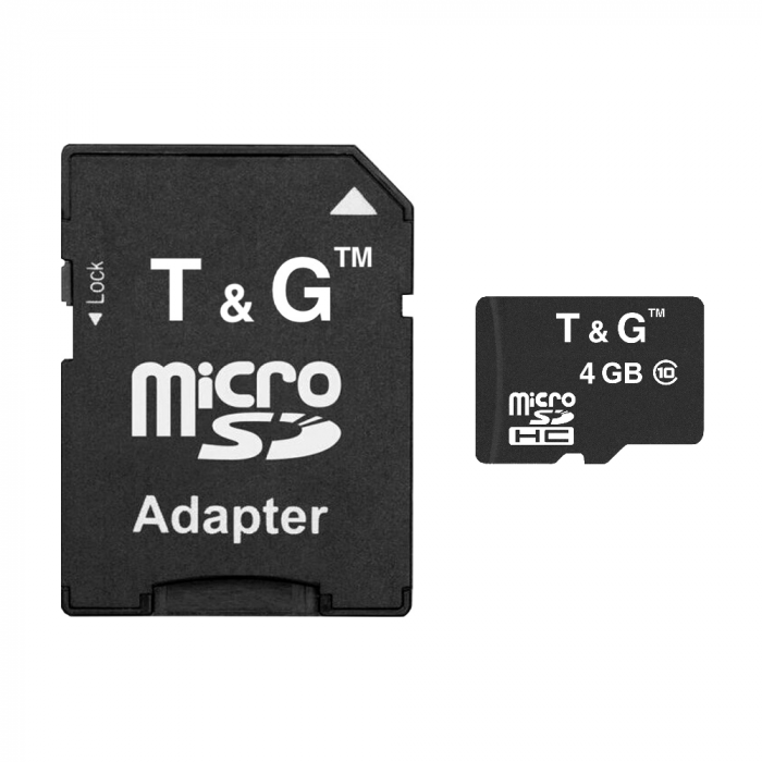 Карта пам`яті MicroSDHC 4GB Class 10 T&G + SD-adapter (TG-4GBSDCL10-01)