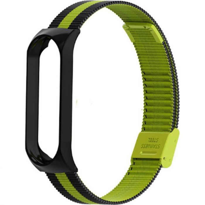 Ремінець Armorstandart Ribby Milanese Band для Xiaomi Mi Band 3 Black/Green (ARM54499)