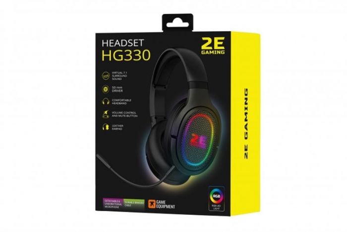 Гарнітура 2E Gaming HG330 RGB 7.1 Black (2E-HG330BK-7.1)