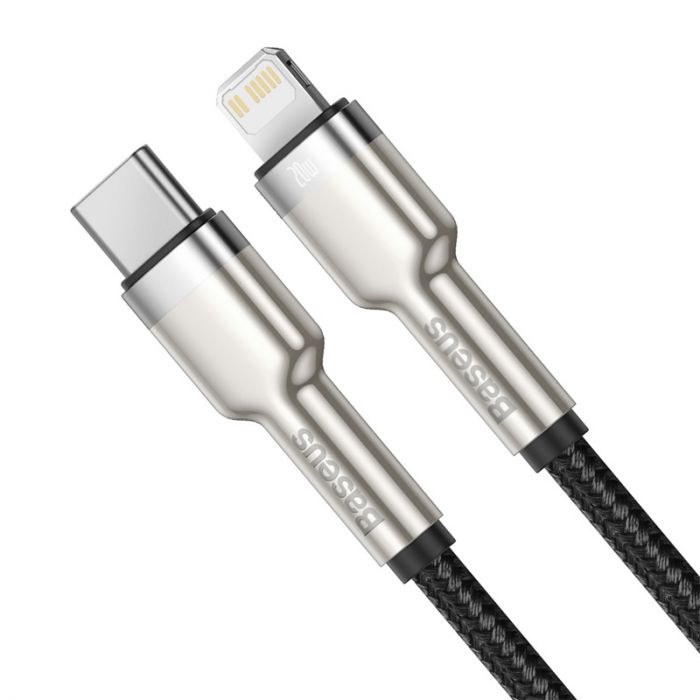 Кабель Baseus Cafule Metal USB-C-Lightning, 1м Black (CATLJK-A01)