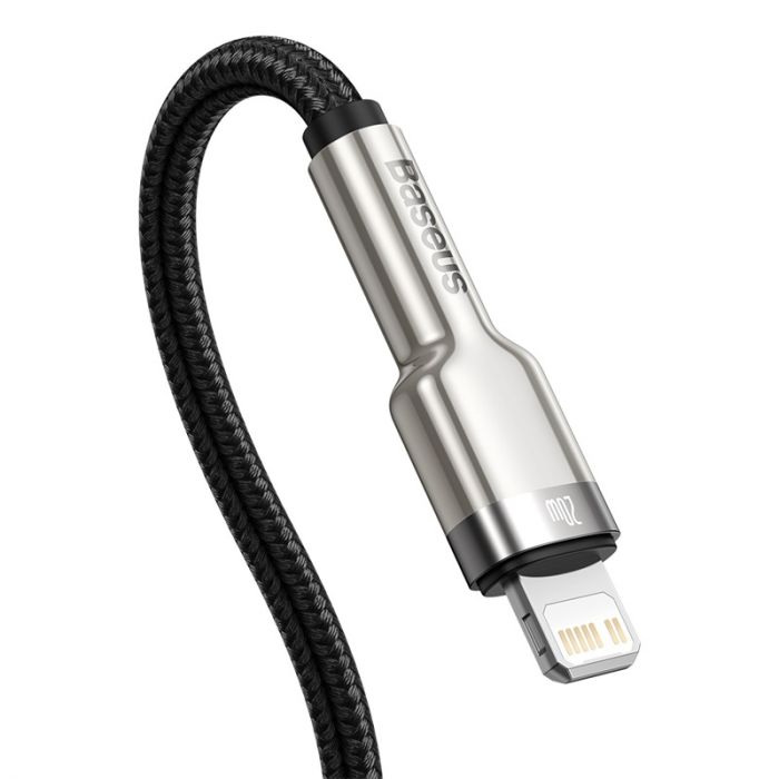 Кабель Baseus Cafule Metal USB-C-Lightning, 1м Black (CATLJK-A01)