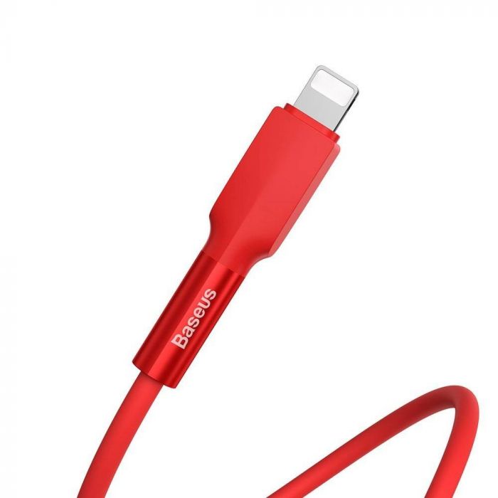 Кабель Baseus Silica Gel USB-Lightning 2.4A, 1м Red (CALGJ-09)