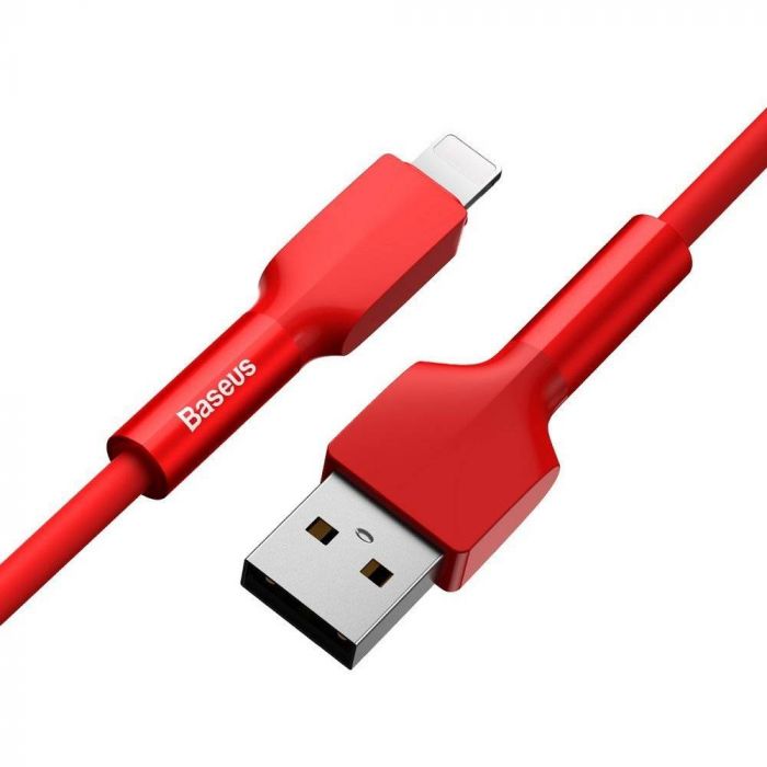 Кабель Baseus Silica Gel USB-Lightning 2.4A, 1м Red (CALGJ-09)