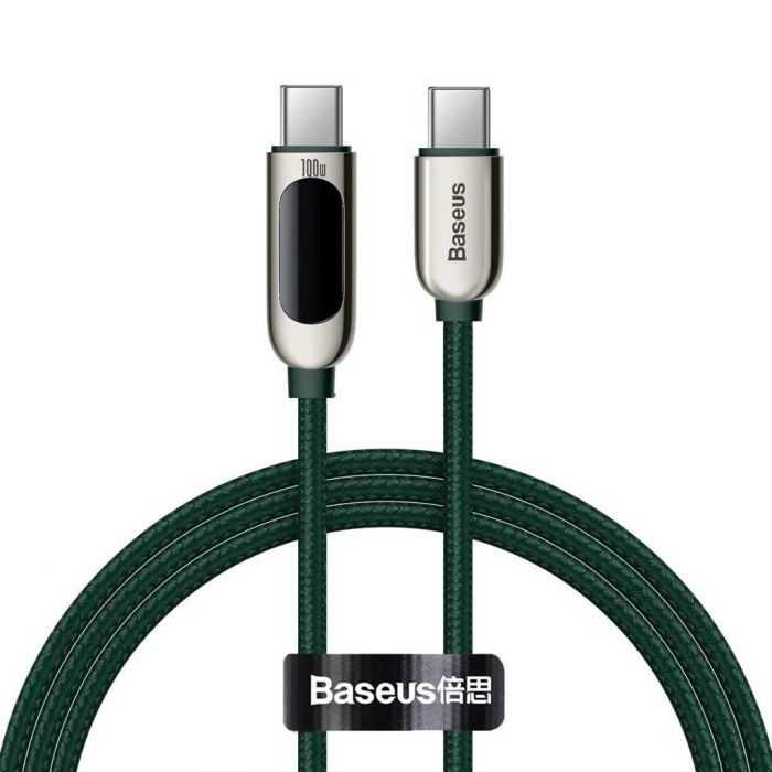 Кабель Baseus Display Fast Charging USB-C-USB-C, 100W, 2м Green (CATSK-C06)