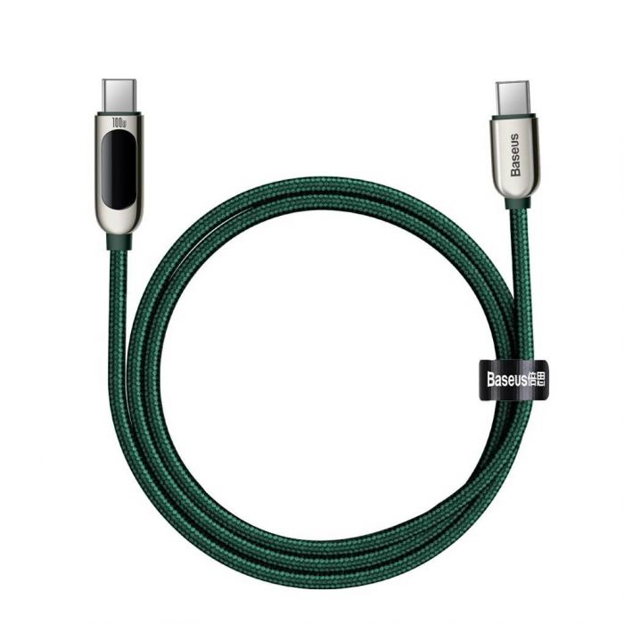 Кабель Baseus Display Fast Charging USB-C-USB-C, 100W, 2м Green (CATSK-C06)