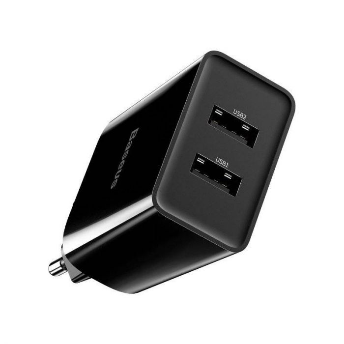 Мережевий зарядний пристрій Baseus Speed Mini Dual U Charger (2USB) 10.5W Black (CCFS-R01)