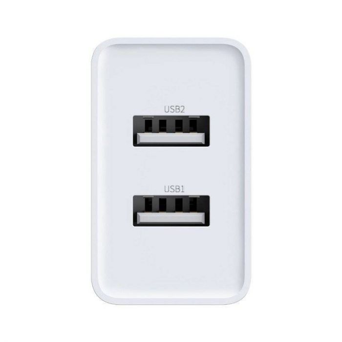 Мережевий зарядний пристрій Baseus Speed Mini Dual U Charger (2USB) 10.5W White (CCFS-R02)