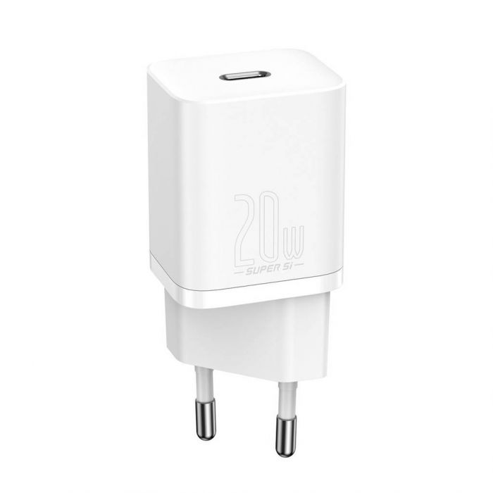 Мережевий зарядний пристрій Baseus Super Silicone PD Charger (1USB-C) 20W White (CCSUP-B02)