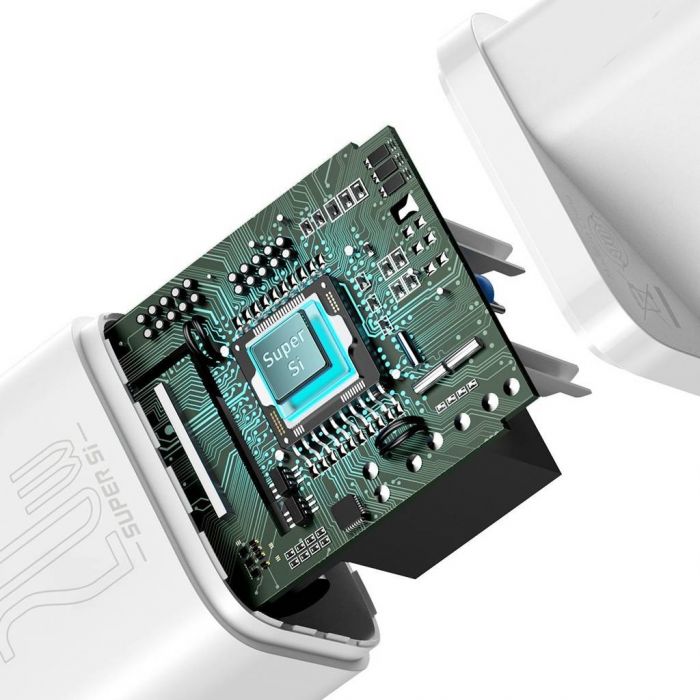 Мережевий зарядний пристрій Baseus Super Silicone PD Charger (1USB-C) 20W White (CCSUP-B02)
