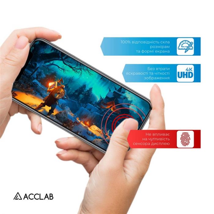 Захисне скло ACCLAB Full Glue для Realme С11 2021 Black (1283126513558)