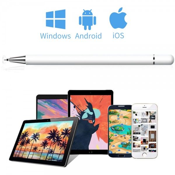 Стілус універсальний Goojodoq 2 в 1 Capacitive Drawing Point Ball White (1005001792837306W)