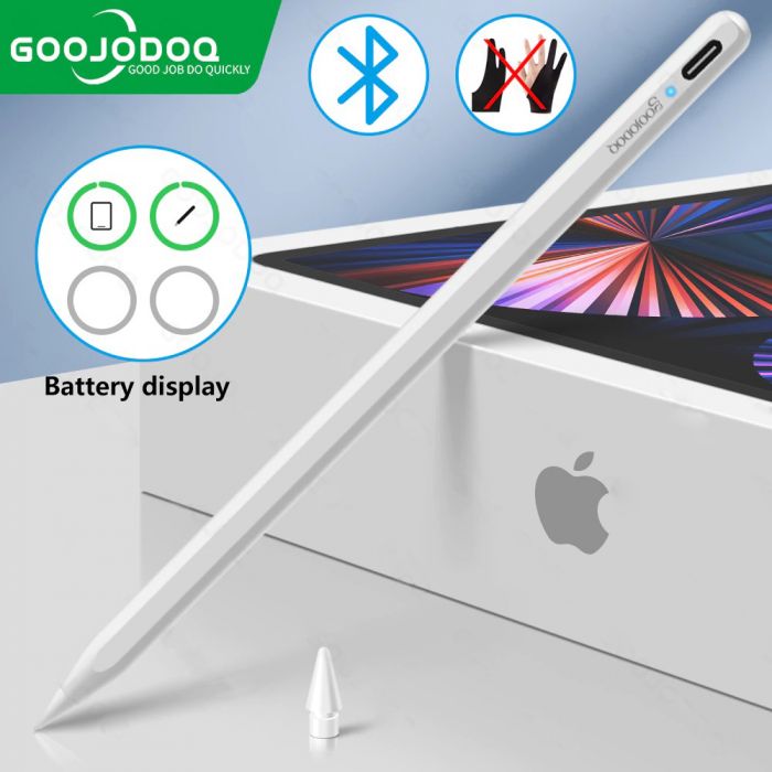 Стілус для планшета Apple iPad 2018-2021 Goojodoq 11 Gen Plus Bluetooth Magnetic 0.6mm White (1005003175942181W)